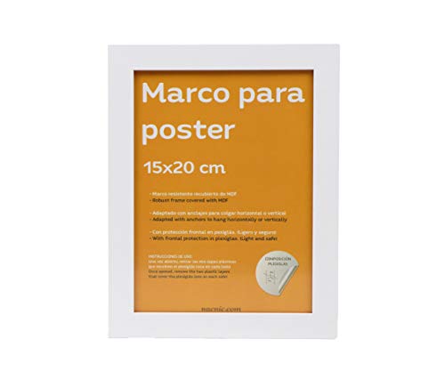 Nacnic Set De 4 Marcos Blancos Para Fotos Posters Láminas Diplomas. Tamaño(15x20 Cm).Robustos De MDF Y Frontal De Plexiglas.Marcos Blancos Para Colgar De Alta Calidad