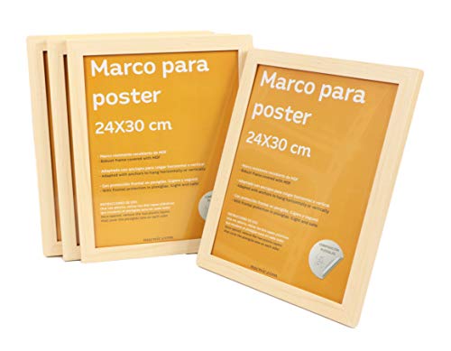 nacnic Set de 4 Marcos de Madera y Plexiglas para Fotos