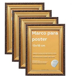 nacnic Set de 4 Marcos Dorados con Filigrana para Fotos y Dibujos