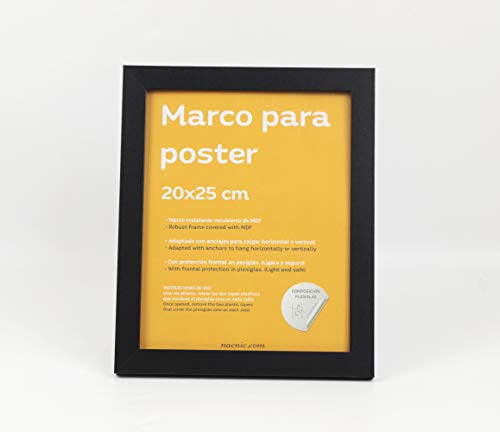 Nacnic Set De 4 Marcos Negros Tamaño 20x25cm. Marco De Color Negro