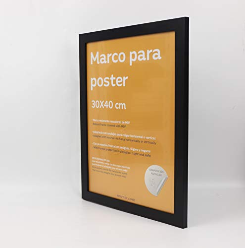 Nacnic Set De 4 Marcos Negros Tamaño 30x40 Cm. Marco De Color Negro