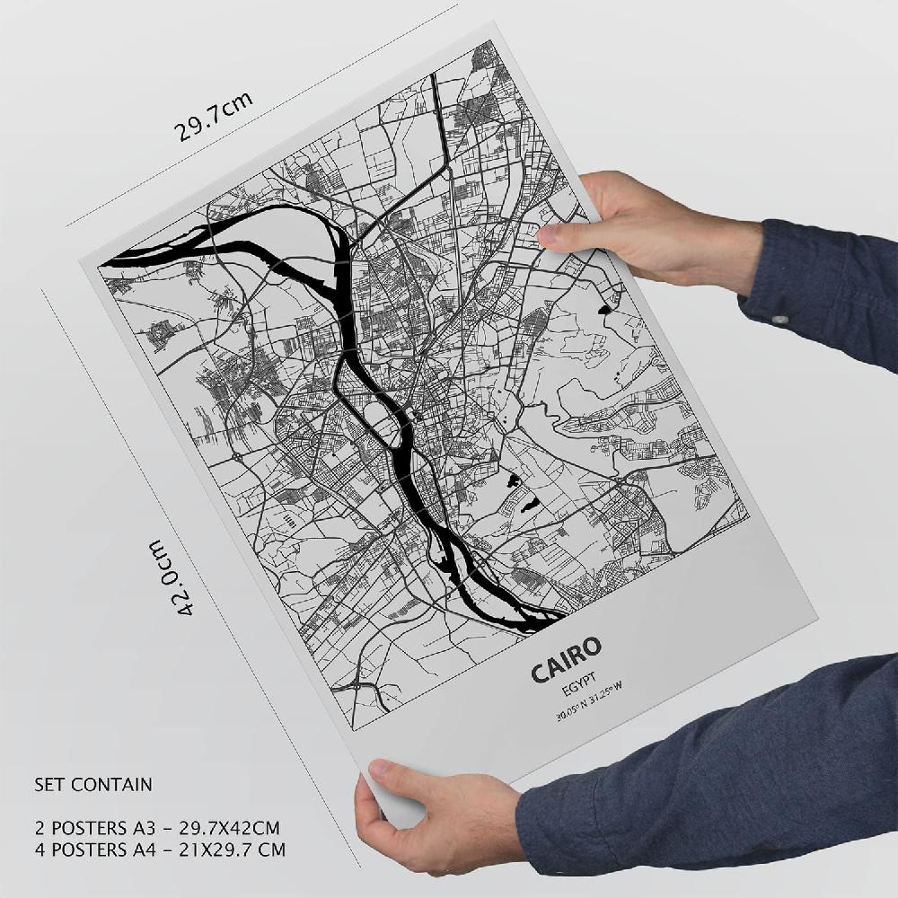 Nacnic Set De 6 Láminas De Egipto Y Sidney En Estilo Collage