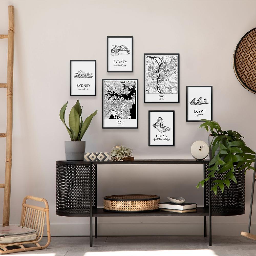 nacnic Set de 6 Láminas de Egipto y Sidney en Estilo Collage