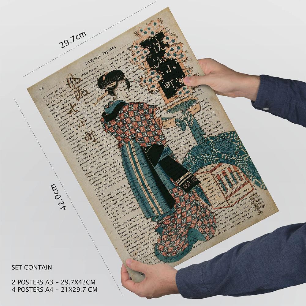 Nacnic Set De 6 Láminas De Estética Collage De Japón