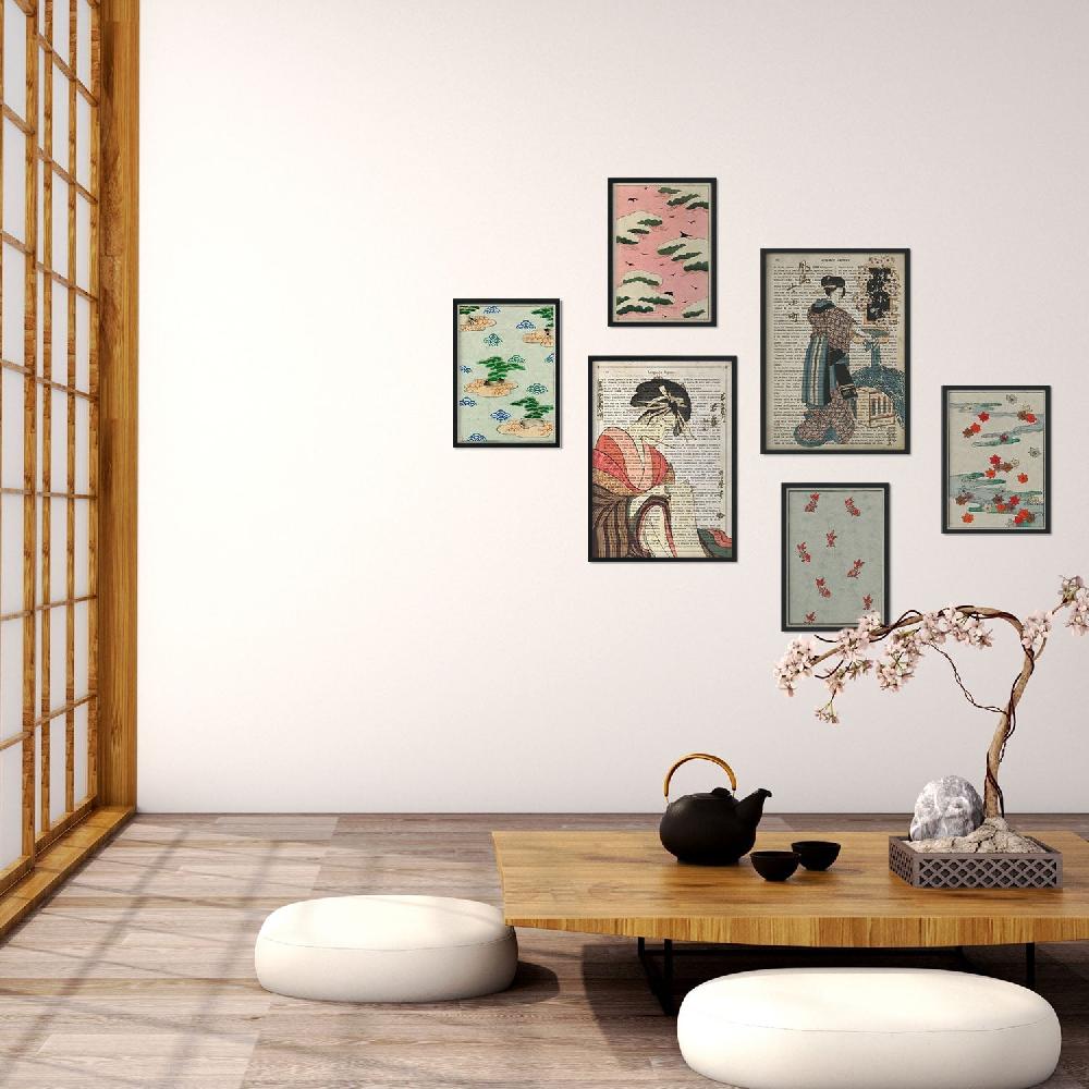 nacnic Set de 6 láminas de estética collage de Japón