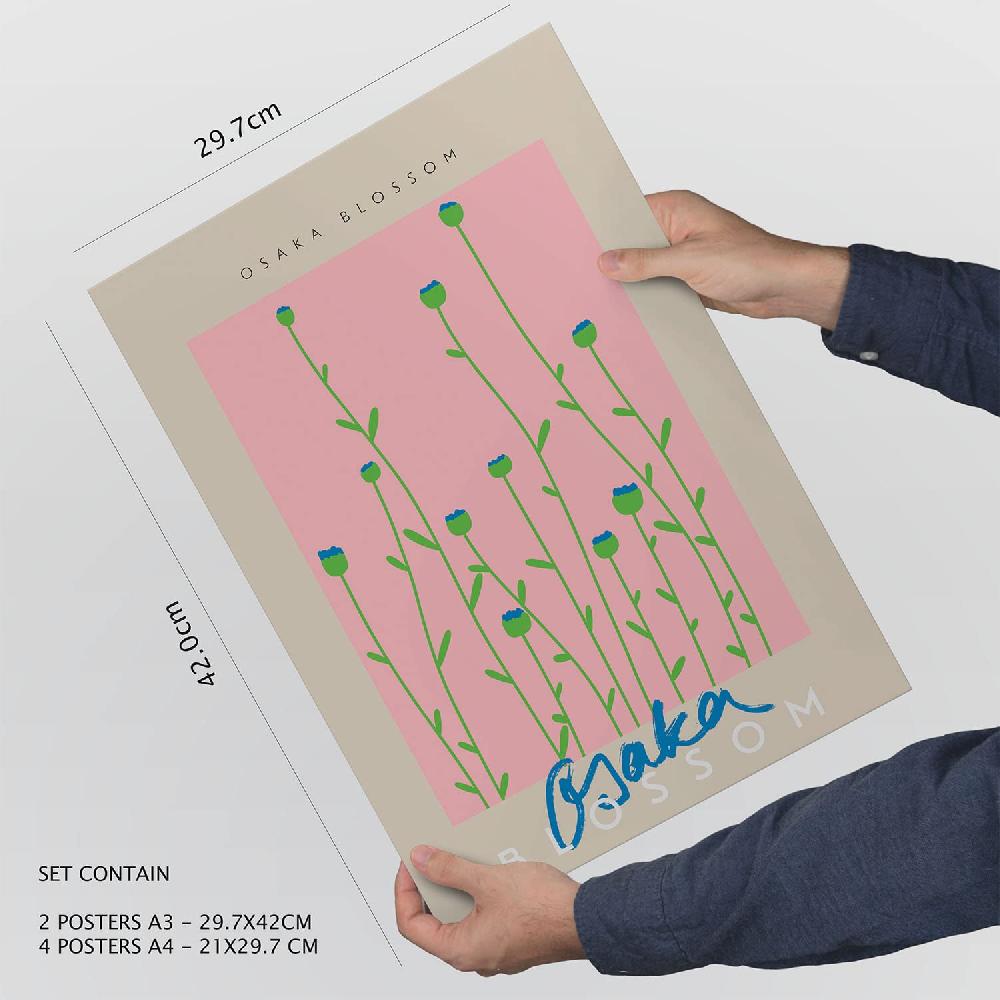 Nacnic Set De 6 Láminas De Flores De Primavera En Estilo Collage