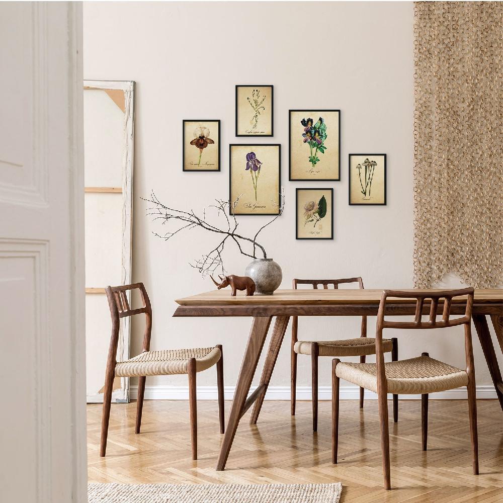 nacnic Set de 6 láminas de Flores vintage estilo collage