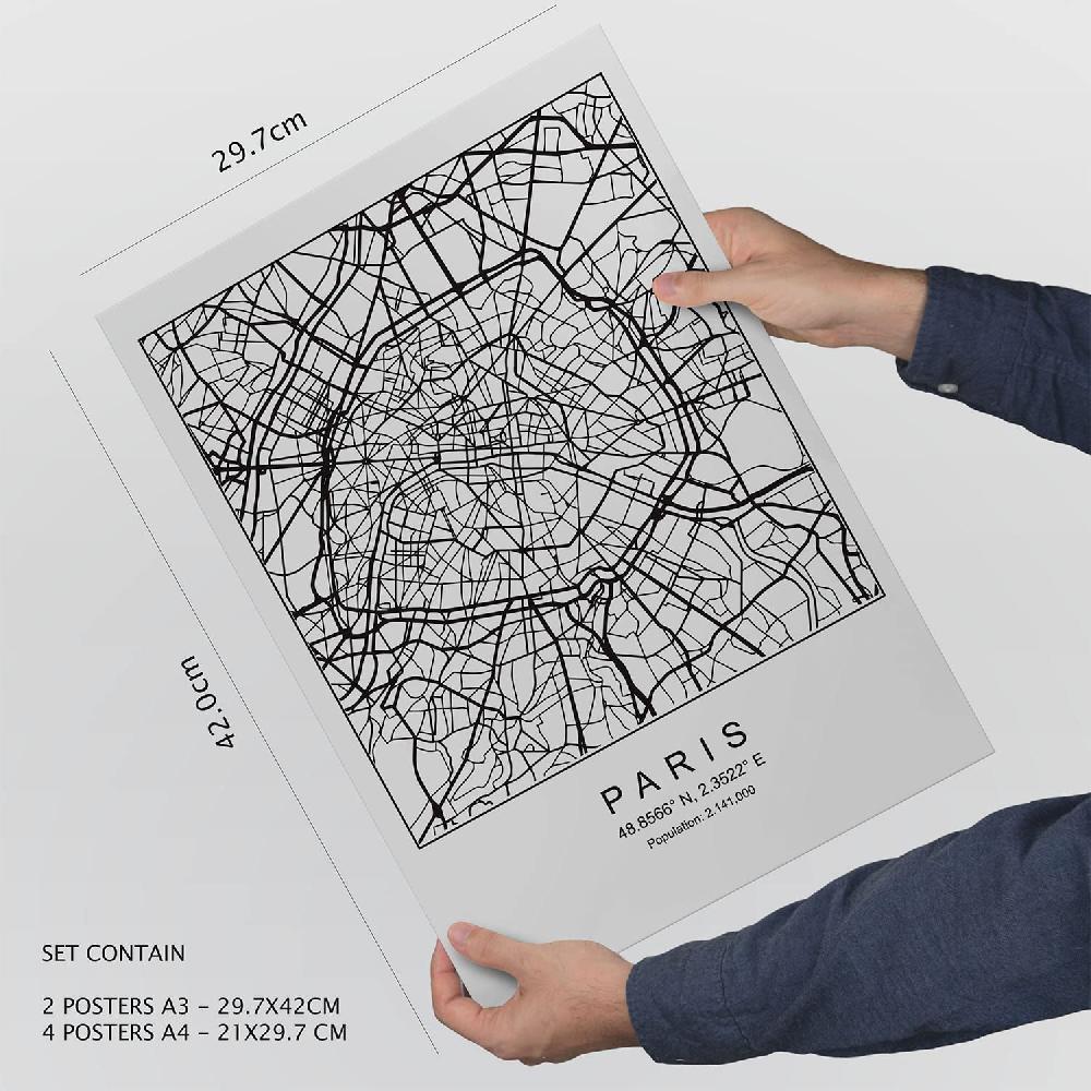 Nacnic Set De 6 Láminas De París Y Londres Con Estética Collage