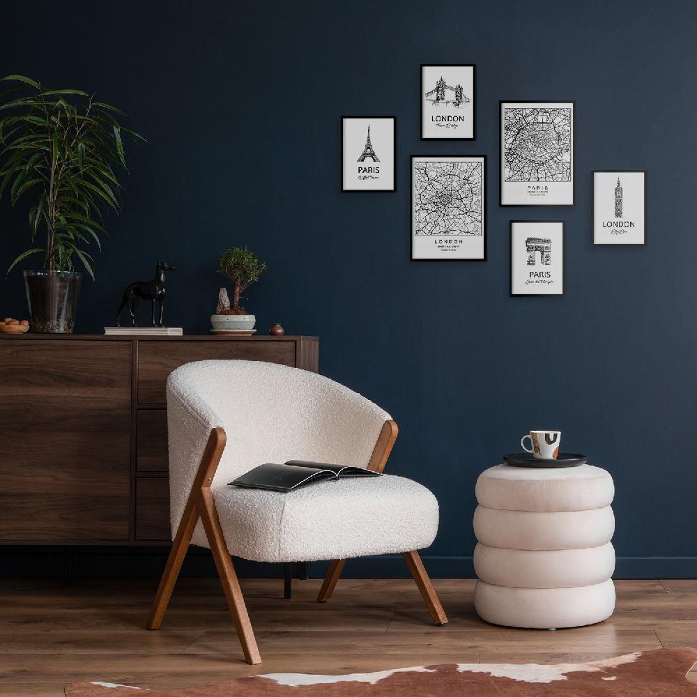 nacnic Set de 6 láminas de París y Londres con estética collage