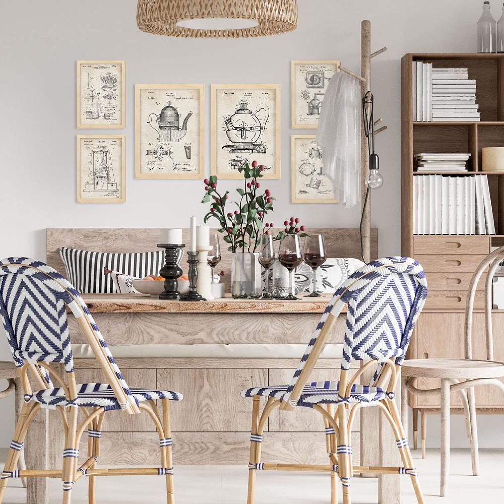 Nacnic Set De 6 Láminas De Patentes De Cafetera Retro