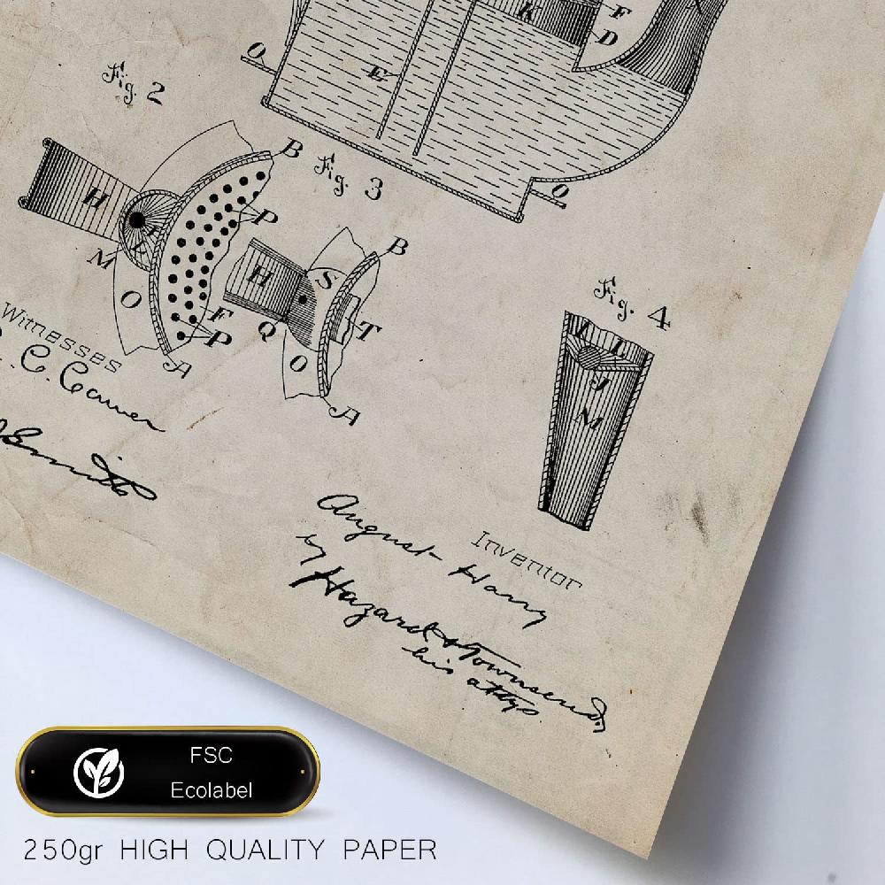 Nacnic Set De 6 Láminas De Patentes De Cafetera Retro