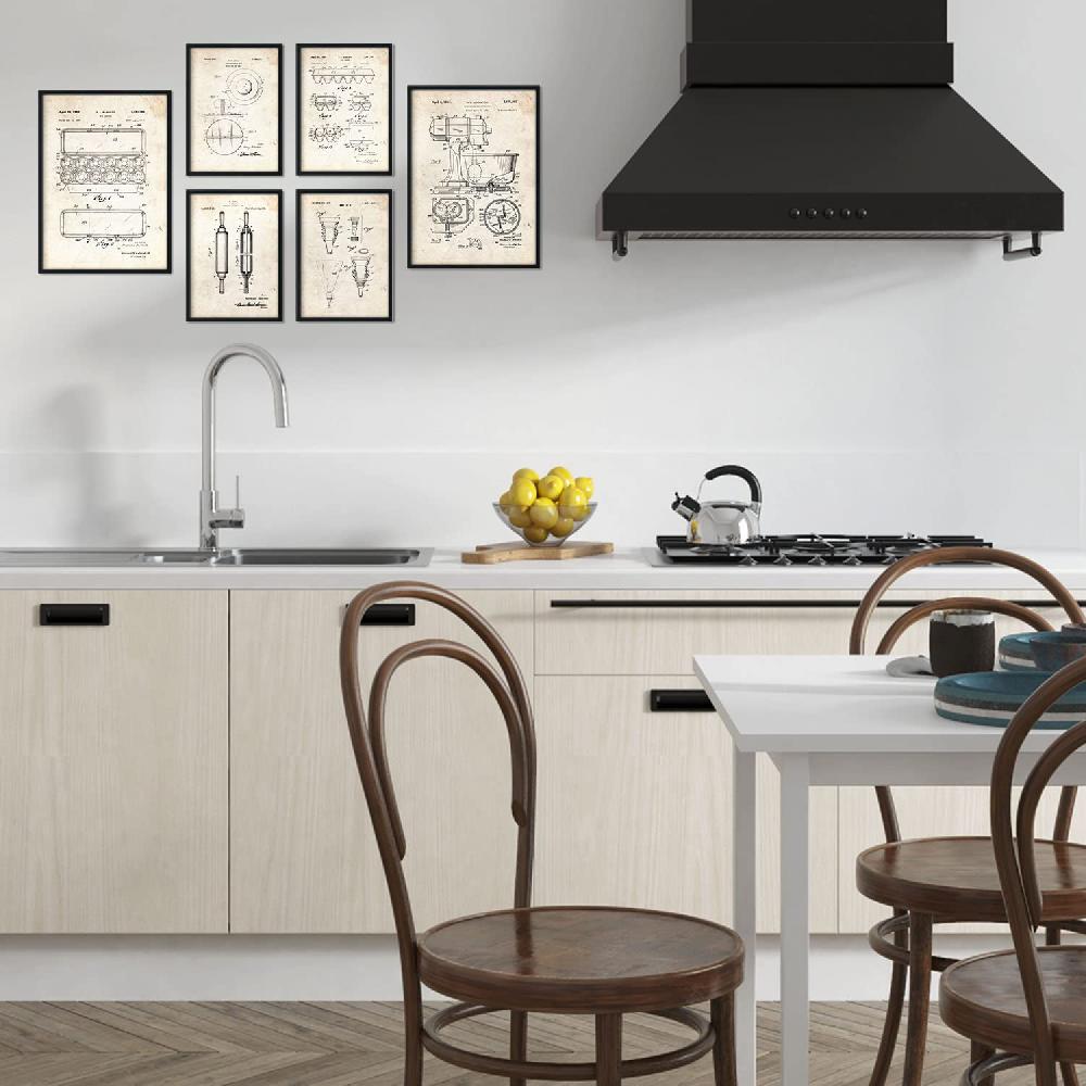 Nacnic Set De 6 Láminas De Patentes De Herramientas De Cocina Retro