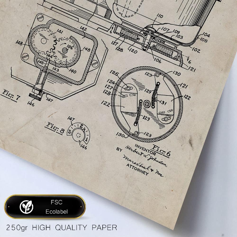 Nacnic Set De 6 Láminas De Patentes De Herramientas De Cocina Retro