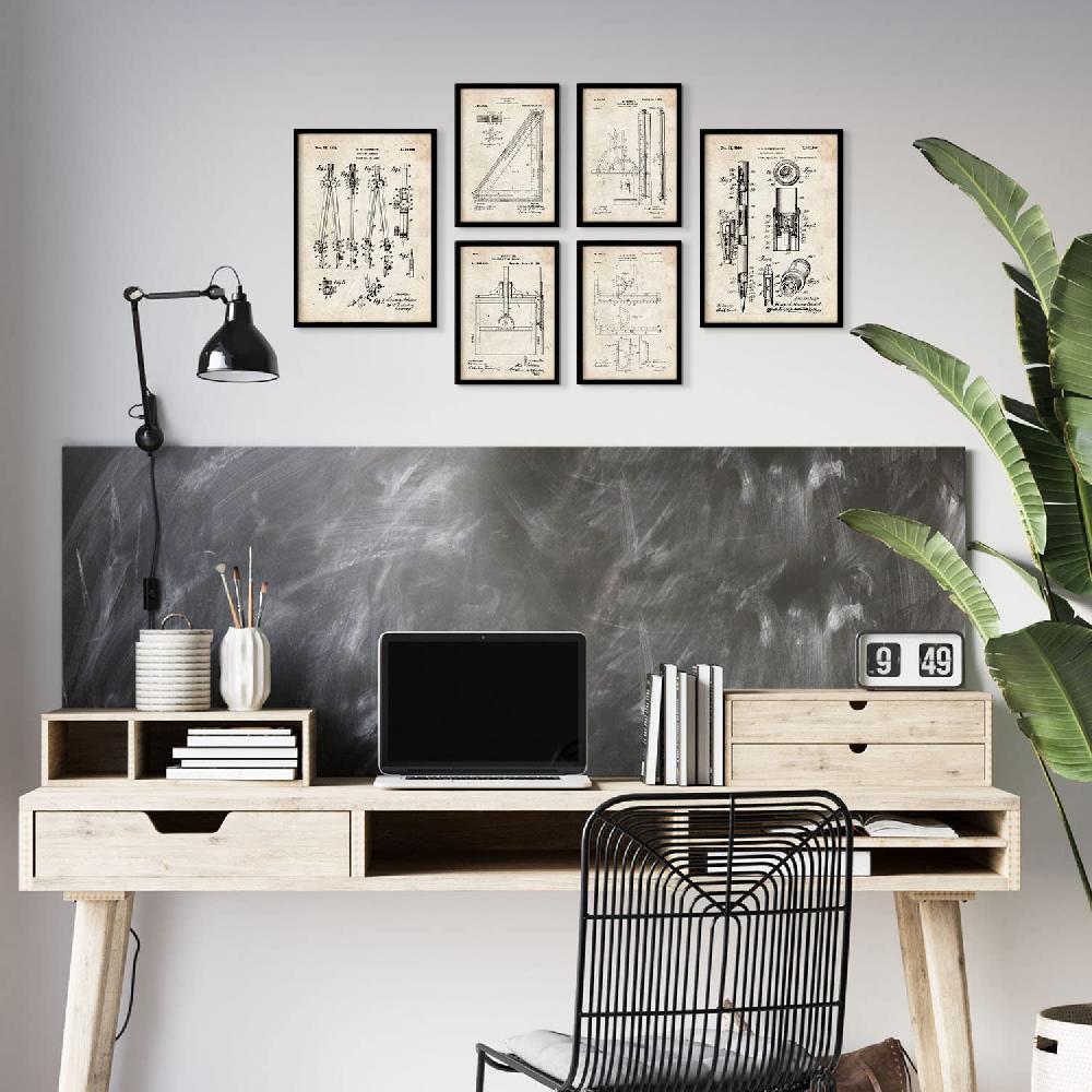 Nacnic Set De 6 Láminas De Patentes De Herramientas De Medición Antiguas