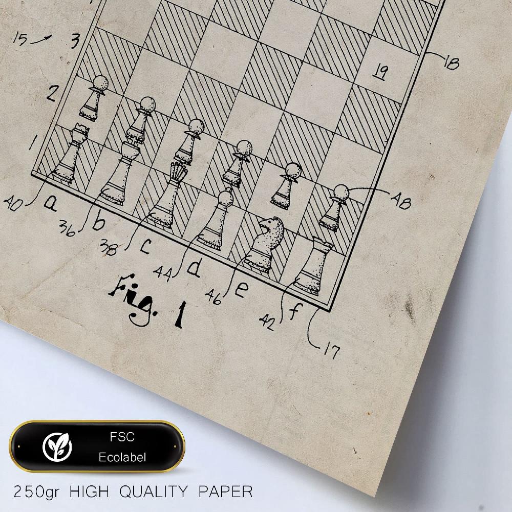 Nacnic Set De 6 Láminas De Patentes De Juegos De Mesa Retro