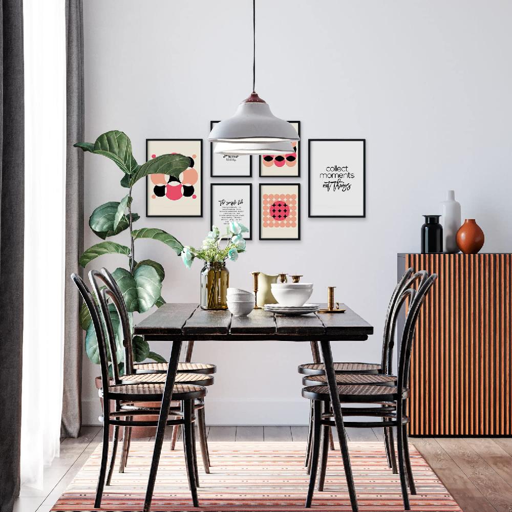 Nacnic Set De 6 Láminas De Rosa Y Negro Estilo Collage