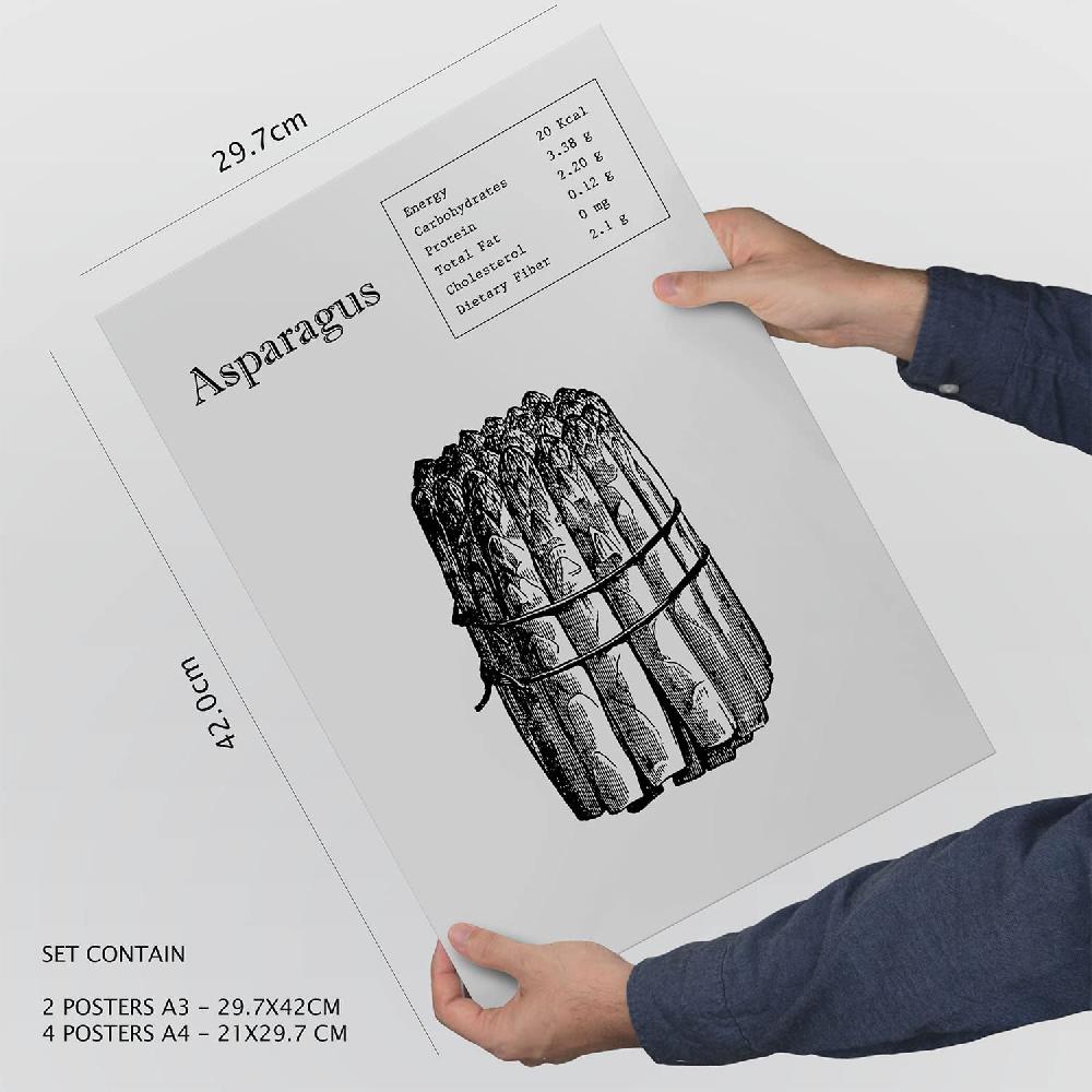 Nacnic Set De 6 Láminas De Vegetales Estilo Collage