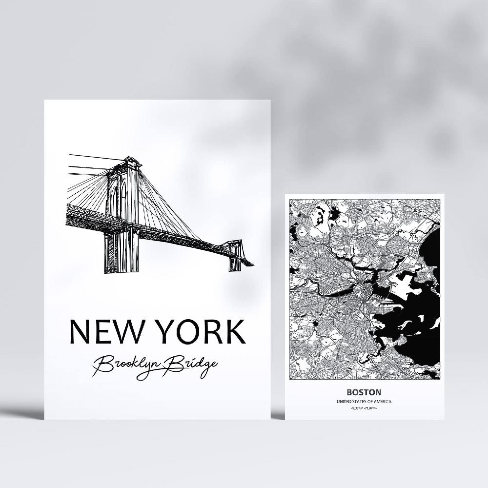 Nacnic Set De 6 Láminas Estilo Nórdico De EE.UU. Y Monumentos