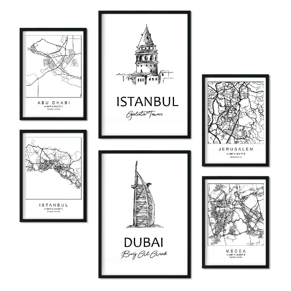 nacnic Set de 6 láminas estilo nórdico de Oriente Medio