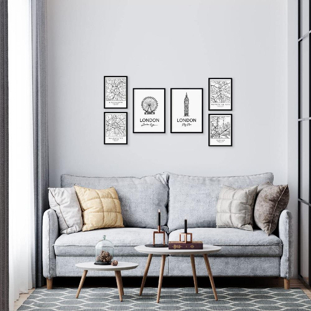 Nacnic Set De 6 Láminas Estilo Nórdico De Reino Unido Y Monumentos