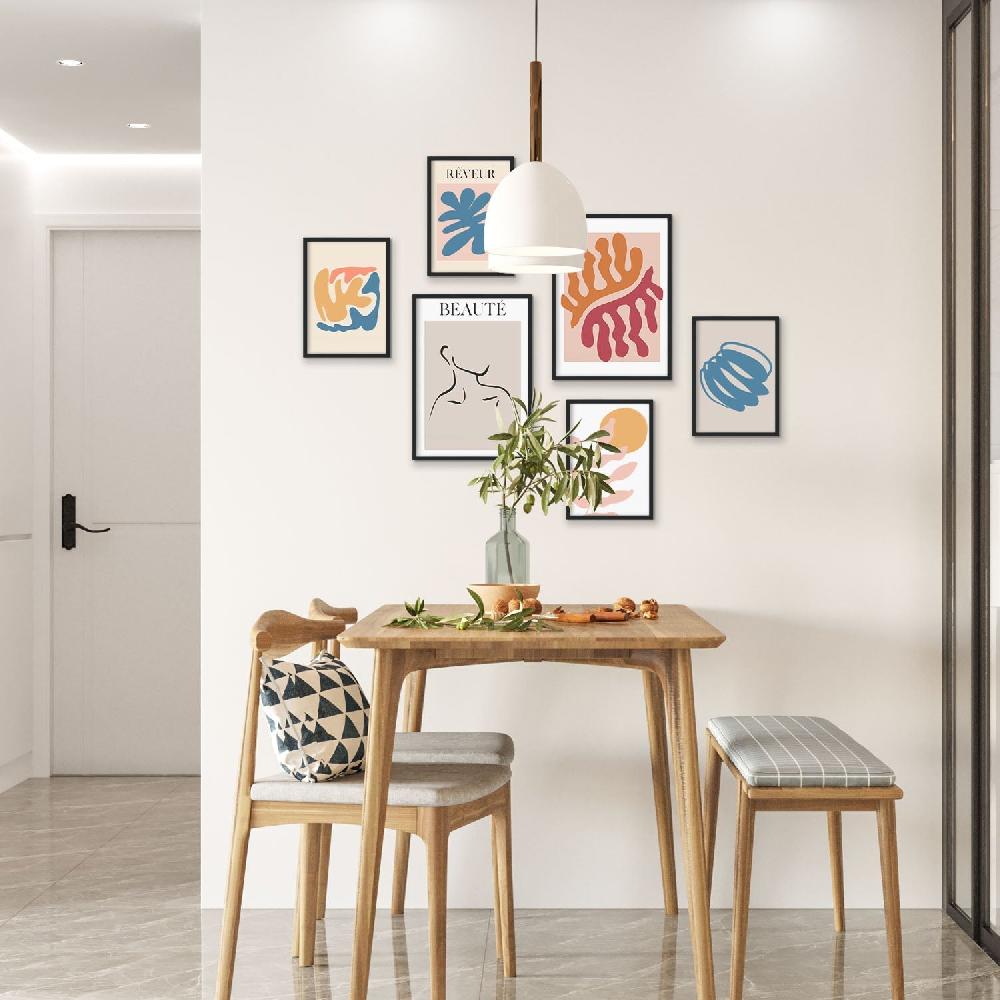 nacnic Set de 6 láminas Naranja y Azul Estilo Collage