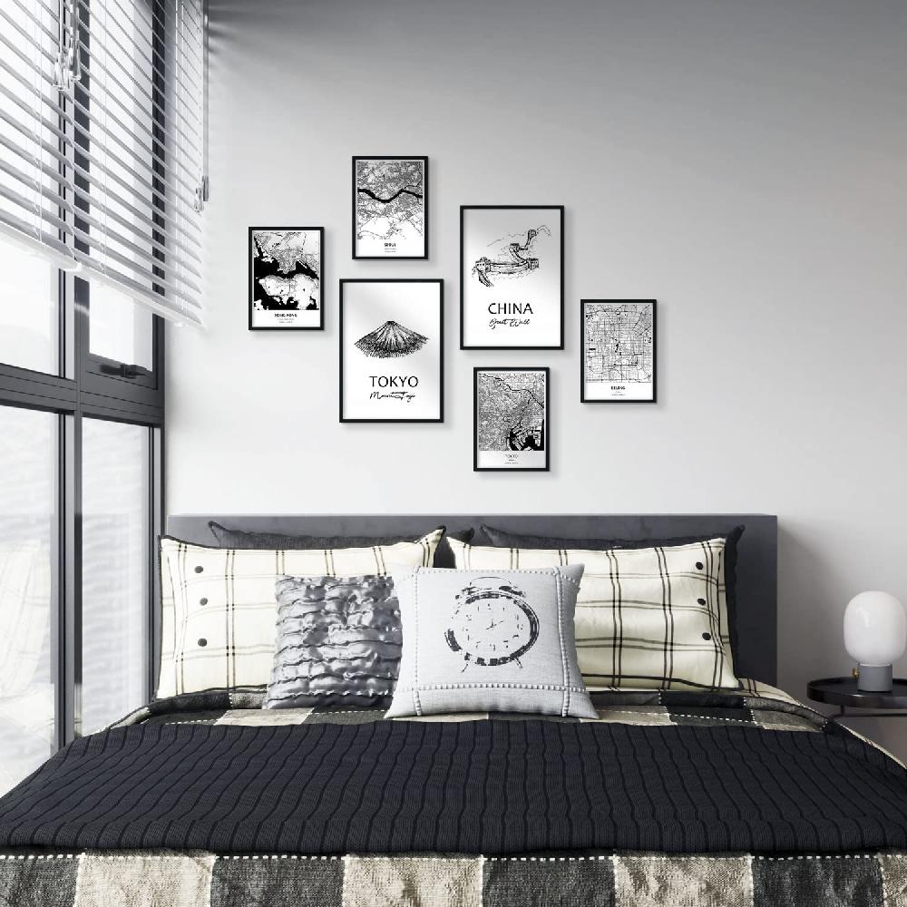 Nacnic Set De 6 Láminas Nórdicas De Asia Del Este Negocio Oficina