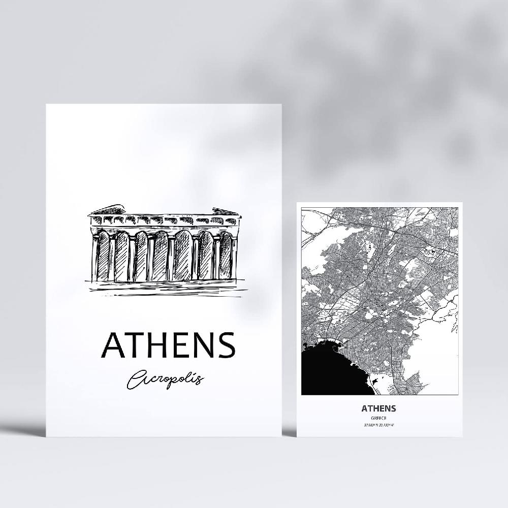 Nacnic Set De 6 Láminas Nórdicas De Europa Con Mapas Y Monumentos