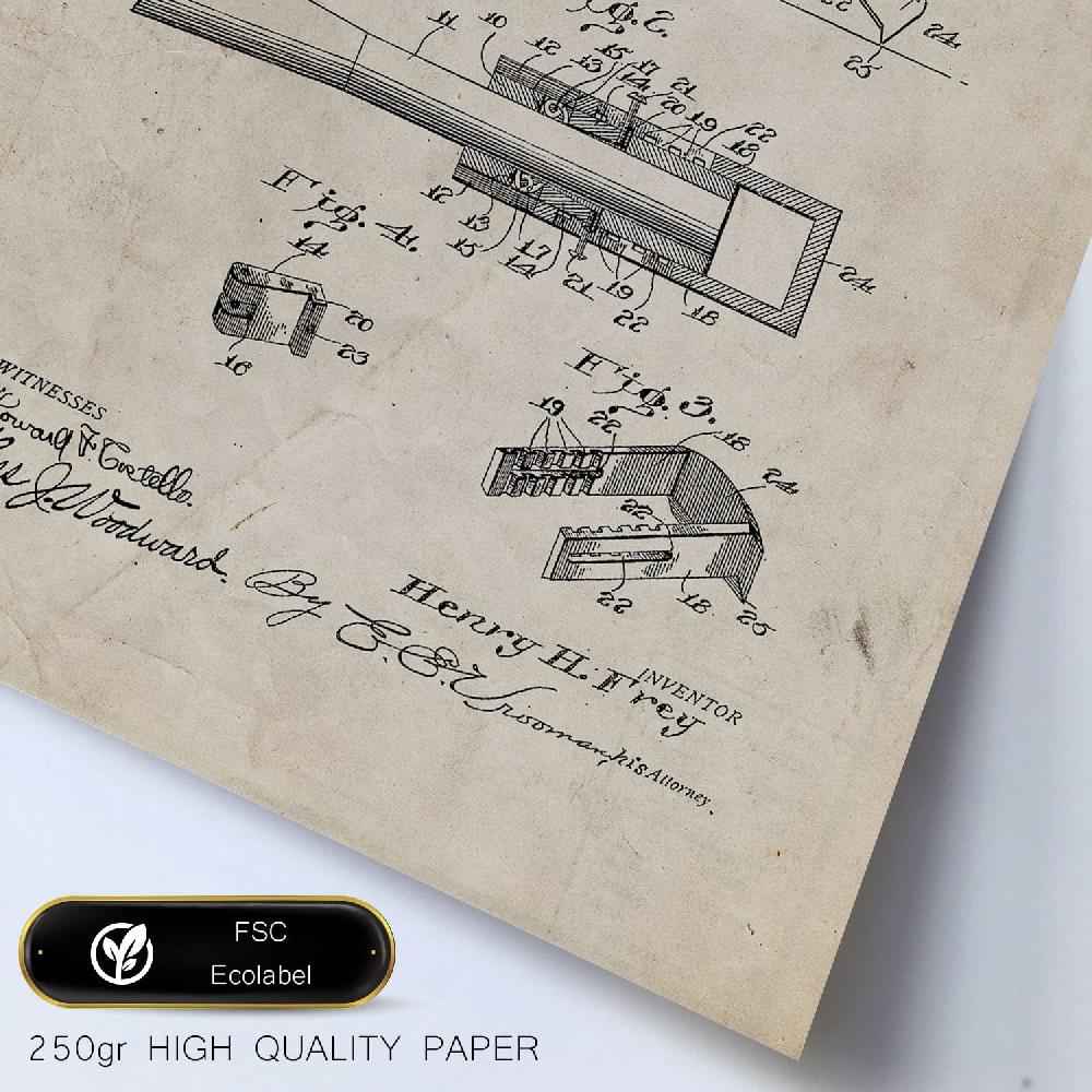 Nacnic Set De 6 Láminas Retro De Patentes Herramientas De Construcción 2