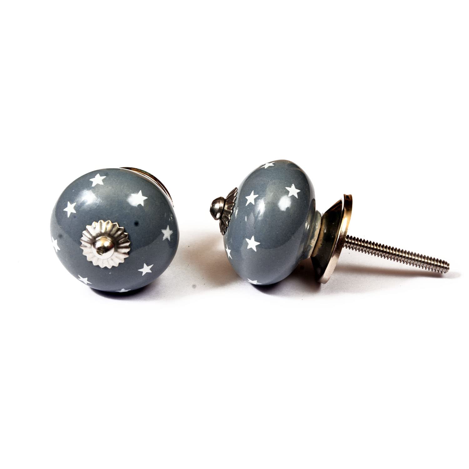 Nacnic Set De 8 Pomos De Cerámica Con Diseño De Estrellas Para Muebles