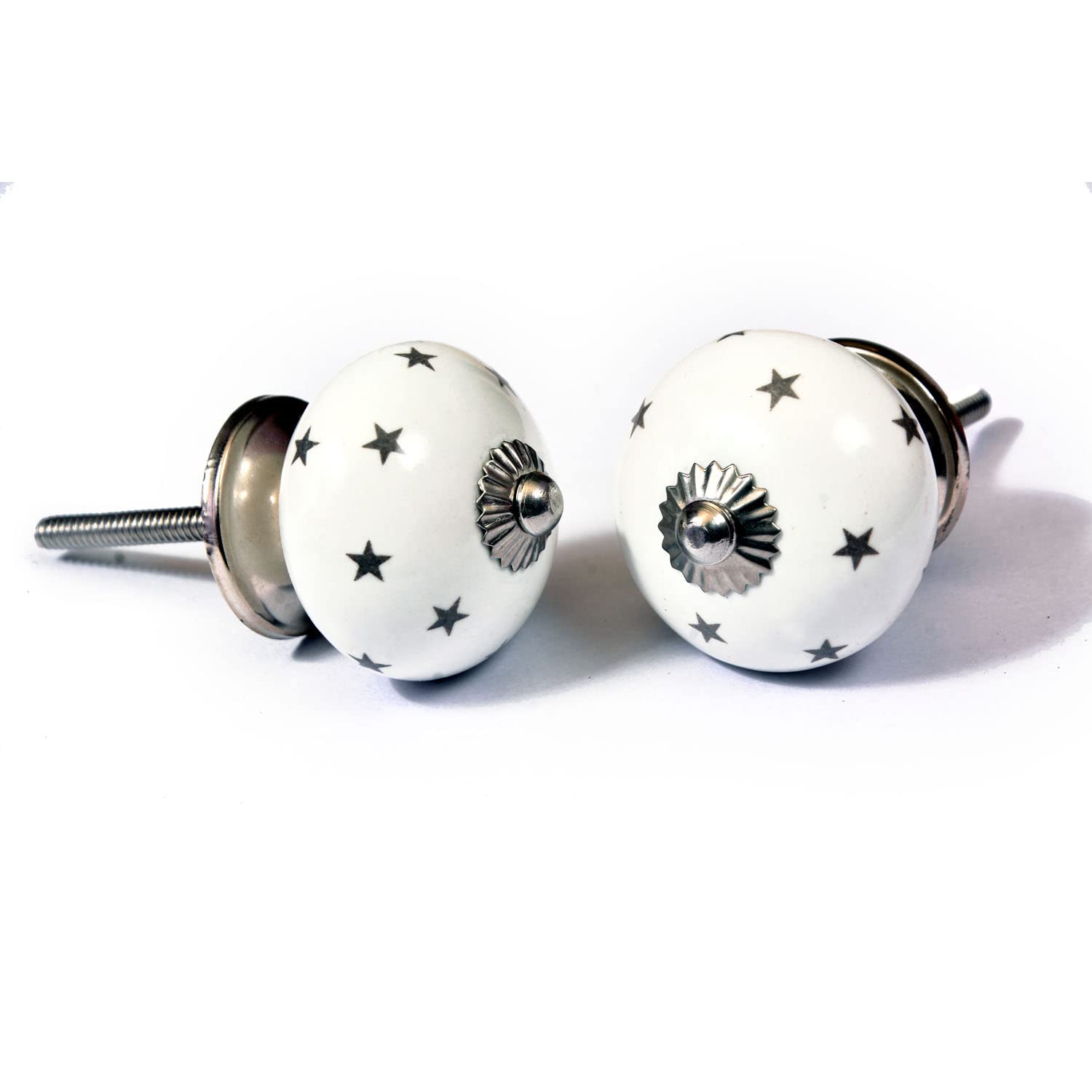 Nacnic Set De 8 Pomos De Cerámica Con Diseño De Estrellas Para Muebles