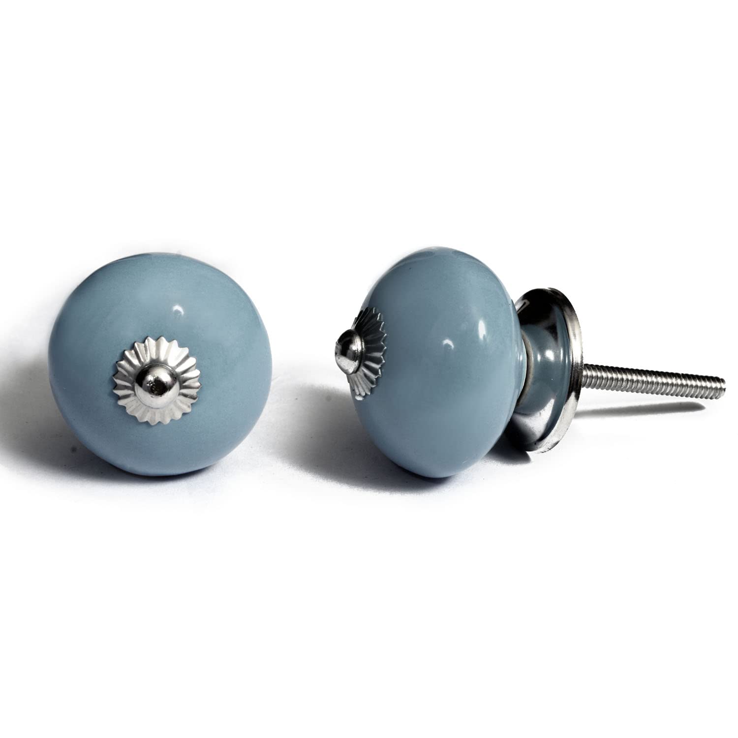 Nacnic Set De 8 Pomos Tiradores De Cerámica Azul Y Blanco Para Muebles Y Habitación Infantil