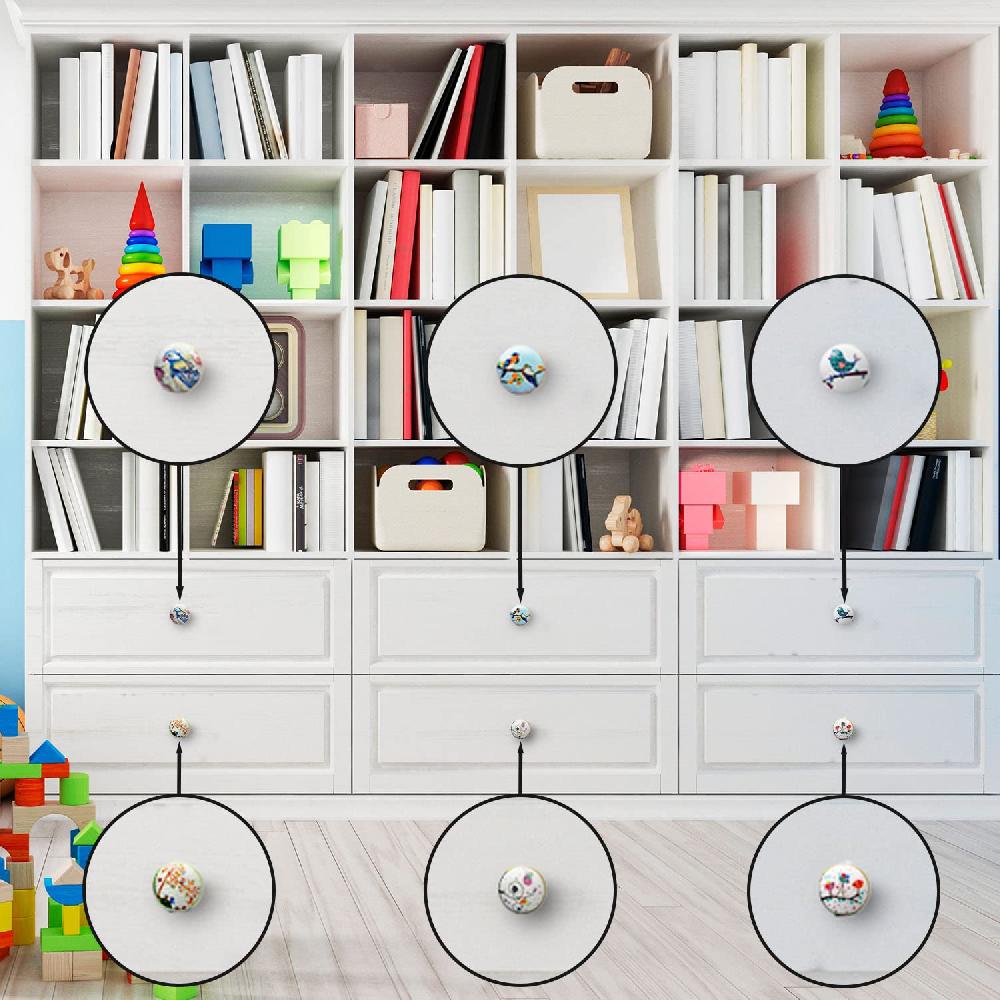 Nacnic Set De 8 Pomos Tiradores De Cerámica Con Diseño De Pájaros Y Jardín