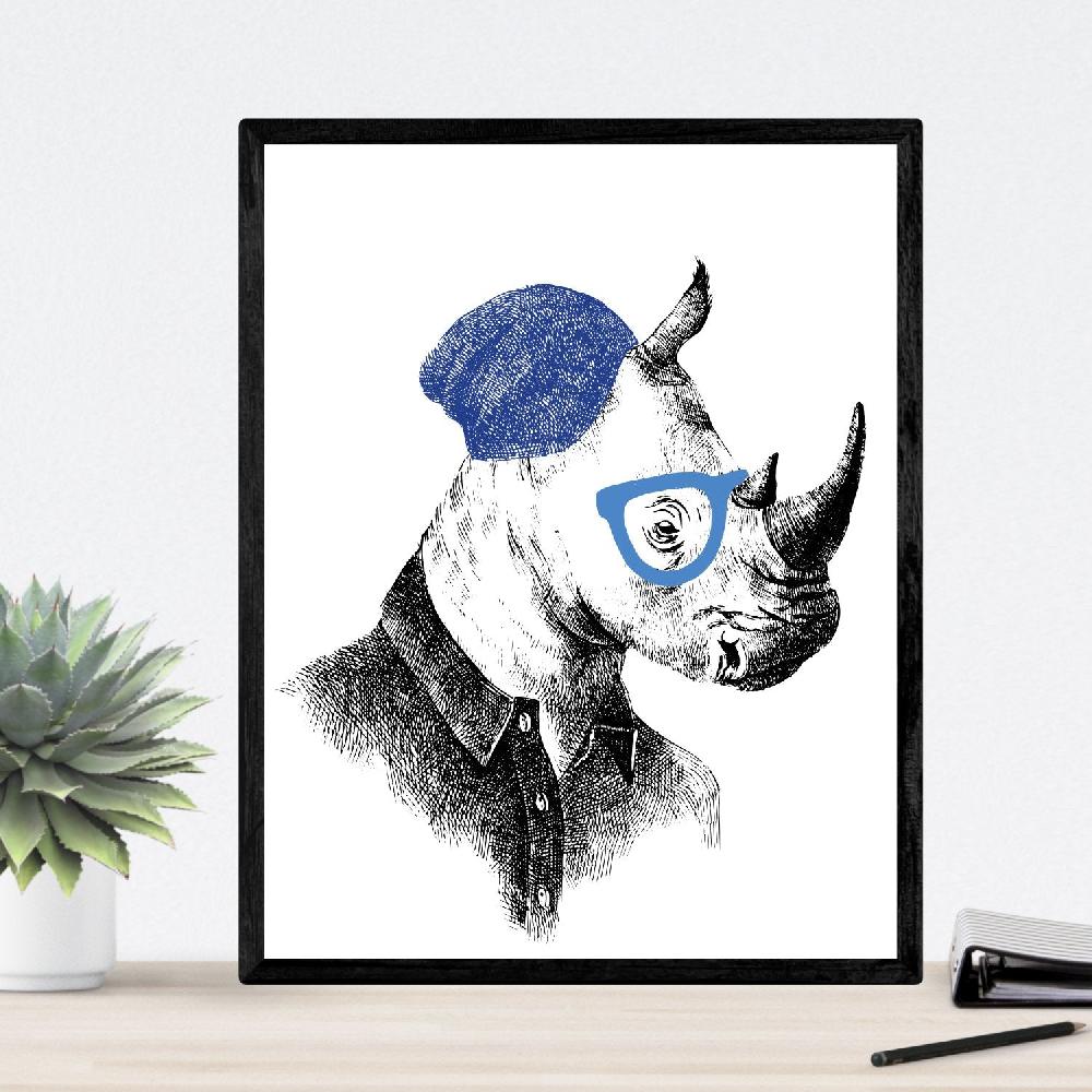 Nacnic Set De Dos Láminas De Animales Ilustrados De Alta Calidad