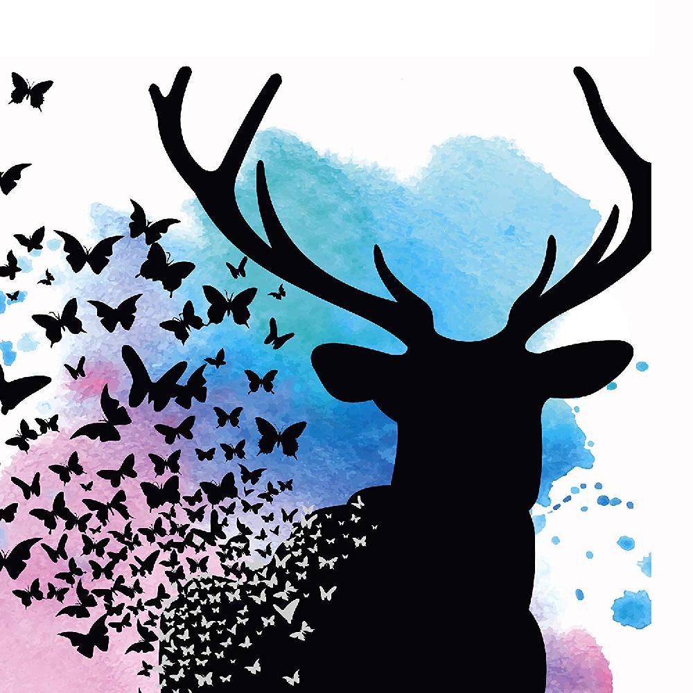 Nacnic Set De Dos Láminas Estilo Acuarela De Ciervos Nórdicos