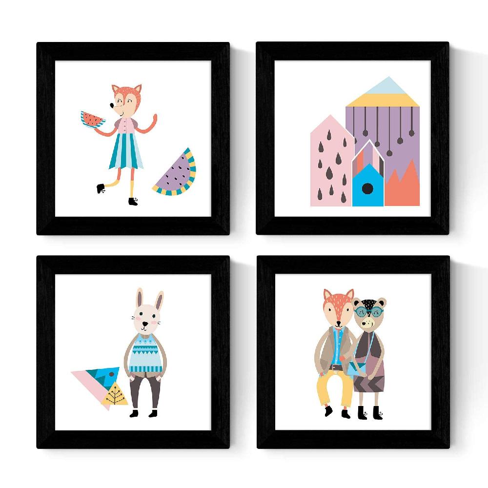 nacnic Set de Láminas Animales Escandinavos Modernos en la Ciudad