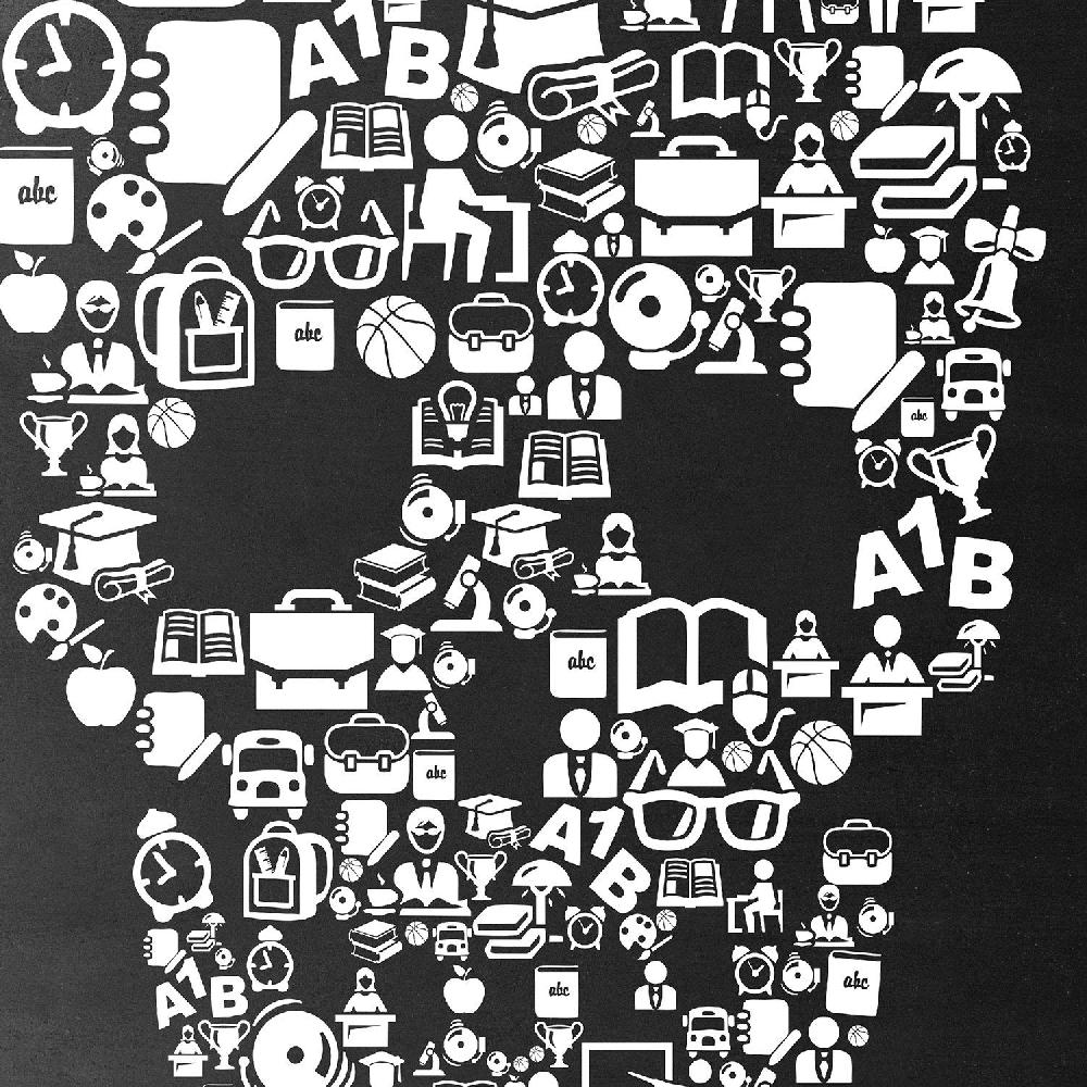 Nacnic Set De Láminas Calaveras Y Skate En Blanco Y Negro