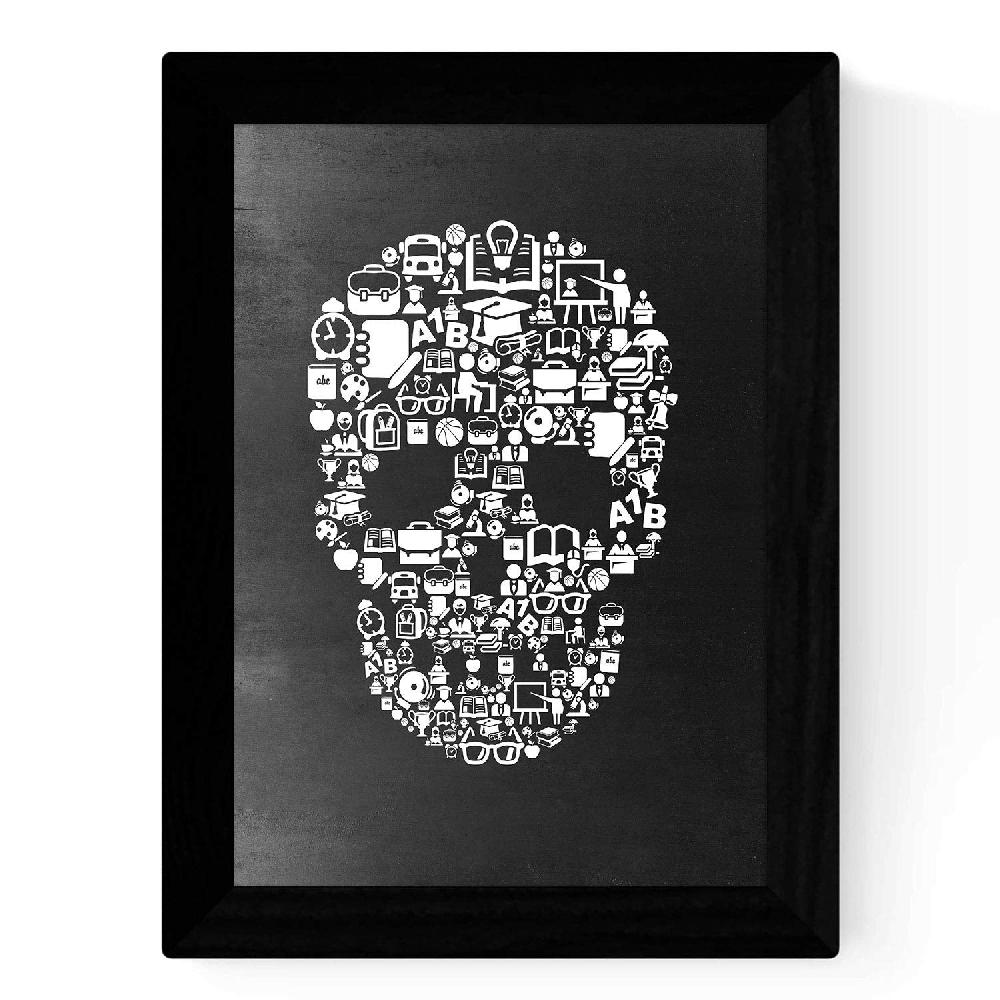 Nacnic Set De Láminas Calaveras Y Skate En Blanco Y Negro
