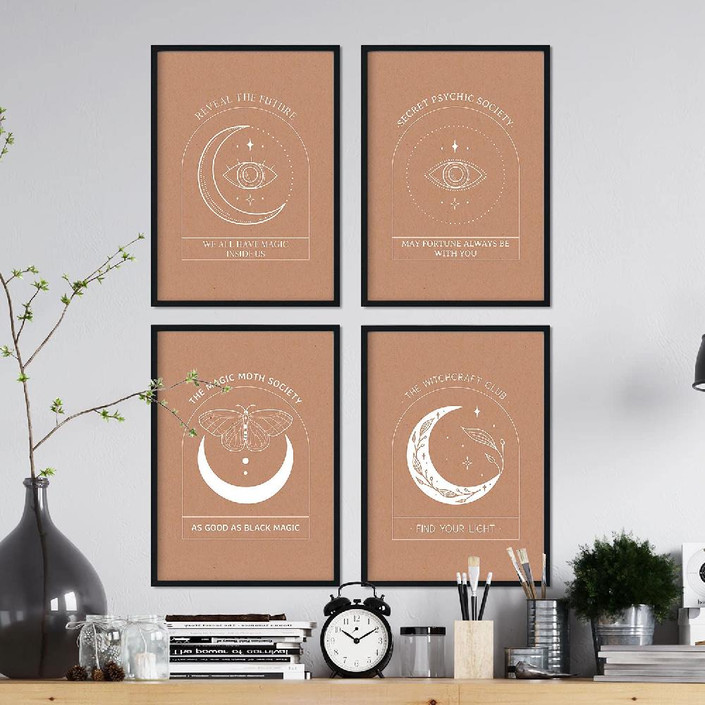 Nacnic Set De Láminas De Arte Abstracto Floral En Tonos Tierra De La Colección Mística