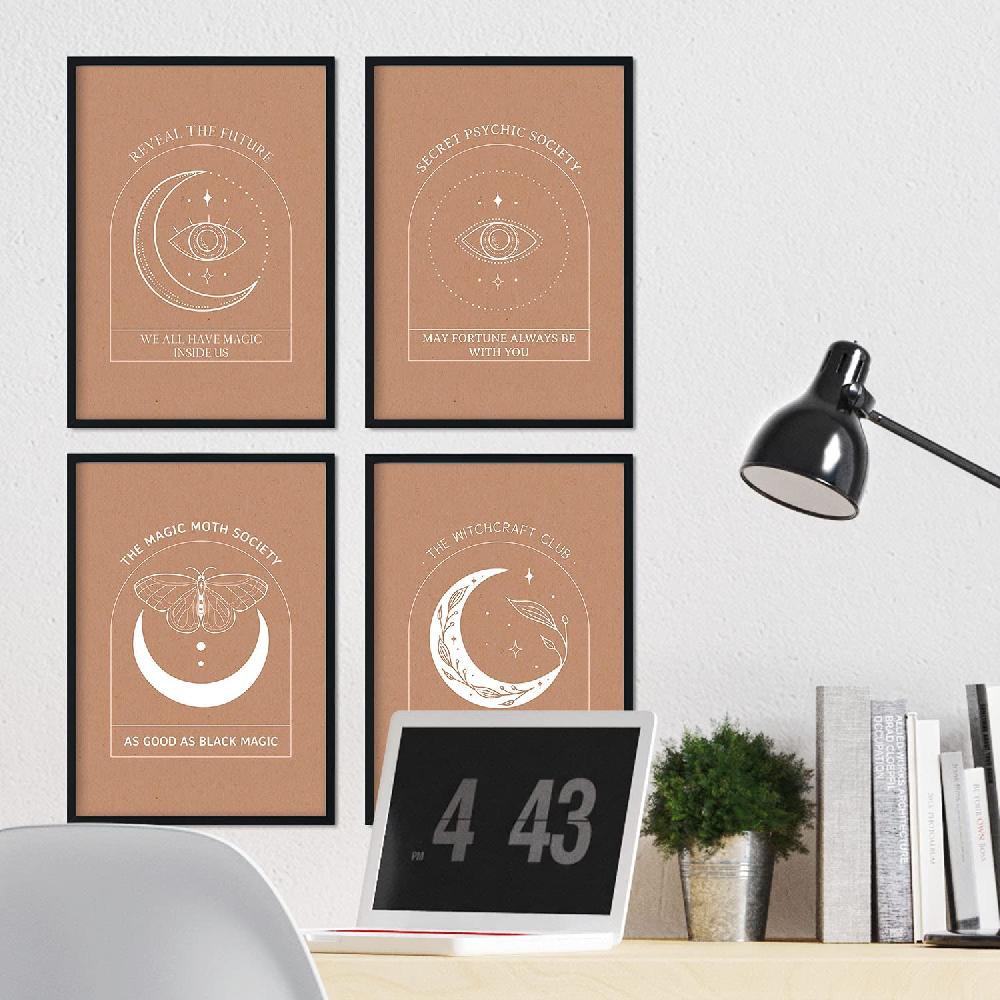 Nacnic Set De Láminas De Arte Abstracto Floral En Tonos Tierra De La Colección Mística