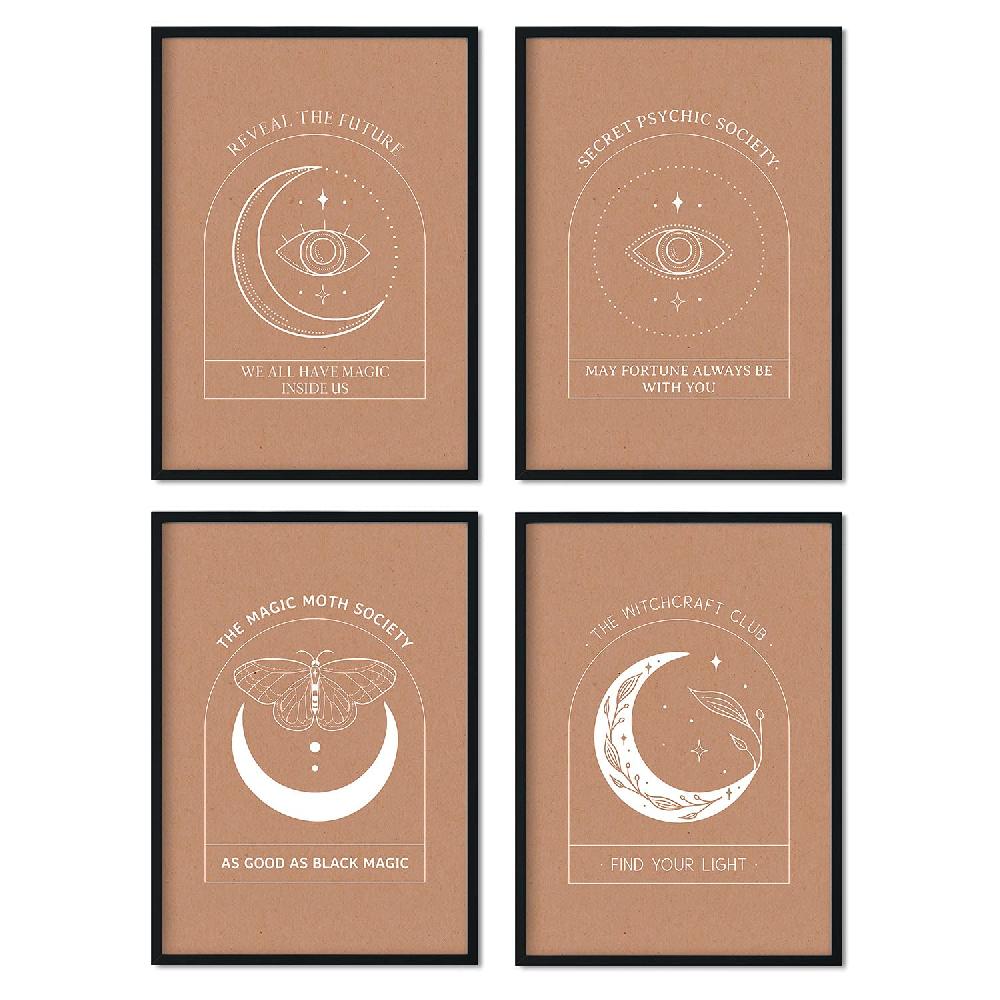 nacnic Set de láminas de arte abstracto floral en tonos tierra de la Colección Mística