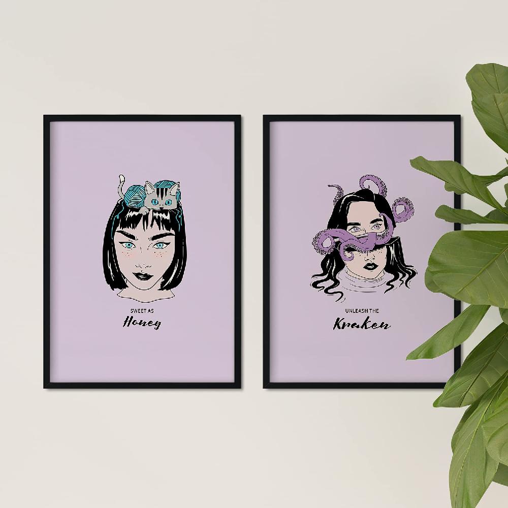 Nacnic Set De Láminas De Cabezas De Mujer Artísticas