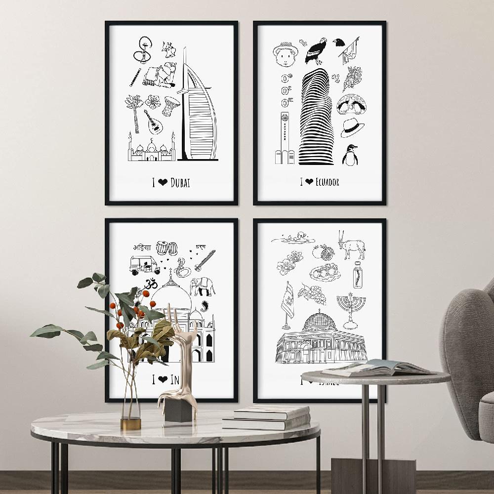 Nacnic Set De Láminas De Países Y Ciudades Del Mundo