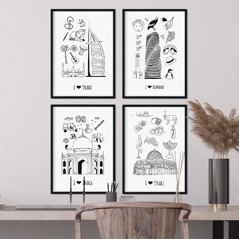 Nacnic Set De Láminas De Países Y Ciudades Del Mundo