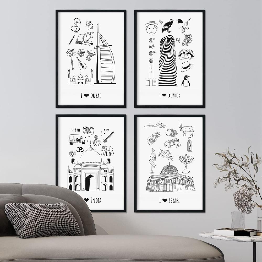 Nacnic Set De Láminas De Países Y Ciudades Del Mundo