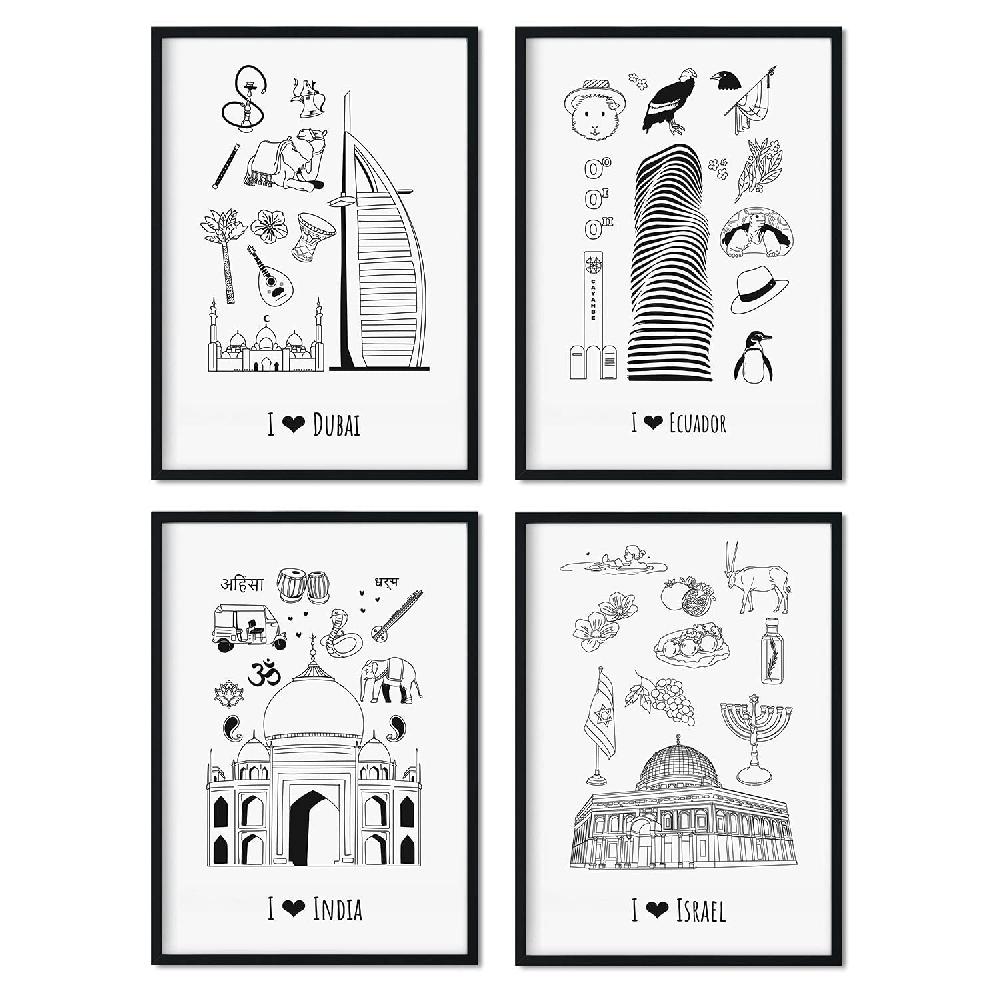 nacnic Set de Láminas de Países y Ciudades del Mundo