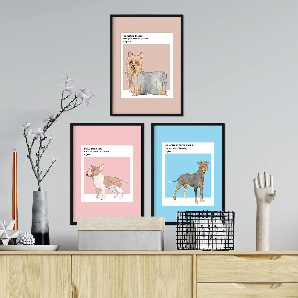 Nacnic Set De Láminas De Razas De Perro En Tonos Pastel De Inglaterra