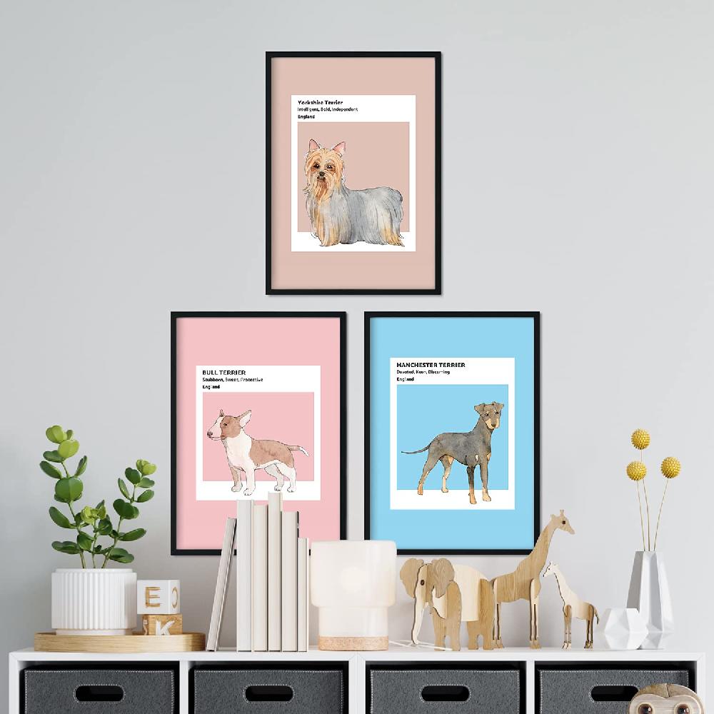 Nacnic Set De Láminas De Razas De Perro En Tonos Pastel De Inglaterra