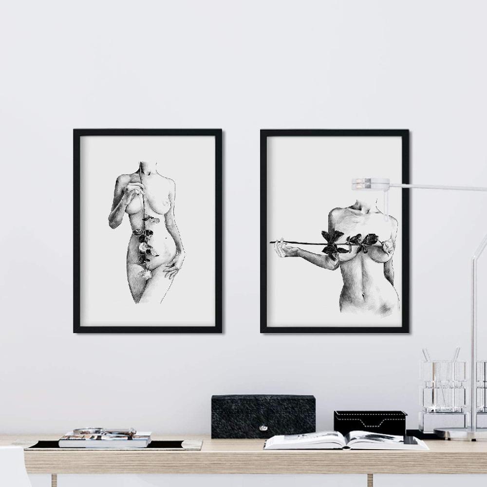 nacnic Set de láminas eróticas artísticas del cuerpo femenino
