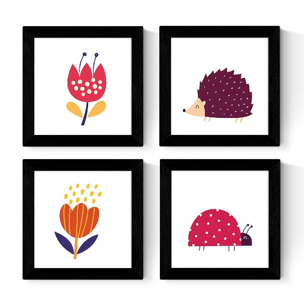 nacnic Set de Láminas Escandinavas con Erizo y Mariquita