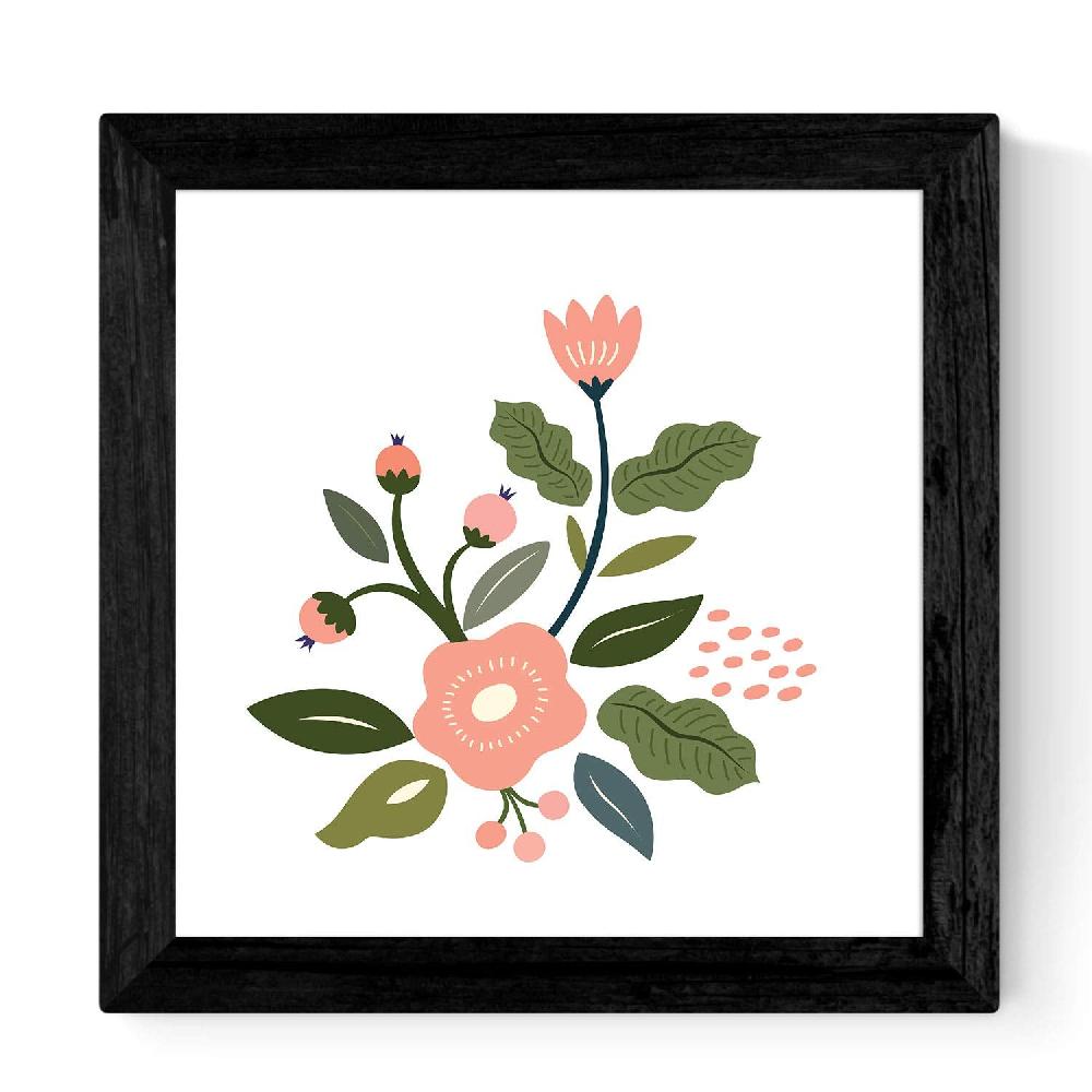 Nacnic Set De Láminas Escandinavas De Flores En Tonos Rosas Y Naranjas